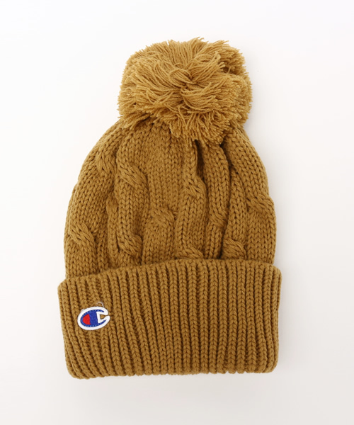 Champion(チャンピオン)の「ユニセックス チャンピオン アクリル ポンポンビーニー Champion ACRYL PONPON BEANIE CAP CP150419(ニットキャップ/ビーニー・レディース・オフホワイト/ブラック/グレー/ブラウン/ベージュ/レッド/バーガンディー/ネイビー・ONE SIZE)」の4枚目の写真