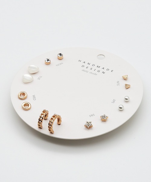 ciite'（シーテ）の「1 week ピアスセット / ピアス7セット（ピアス（両耳用）・レディース・シルバー/ゴールド・FREE）」の4枚目の写真