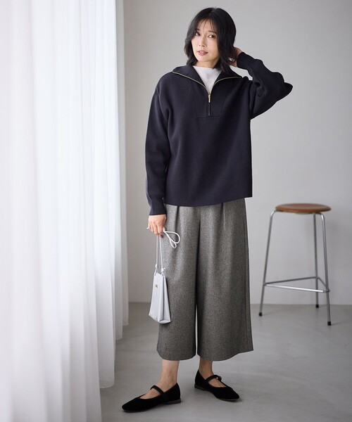 セール】スウェットライクハーフジップニット（ニット/セーター）｜ANY