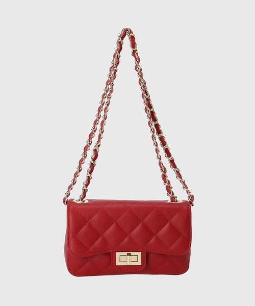 極美品✨ AURENTTI ボディバッグ レザー キルティング チェーン 黒 AULENTTI / キルティングチェーンバッグ