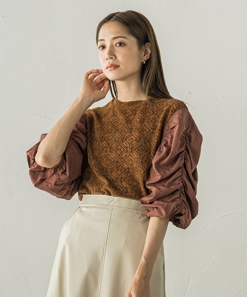 【セール】起毛カットレース七分袖カットソー≪手洗い可能≫（Tシャツ/カットソー）｜ketty（ケティ）