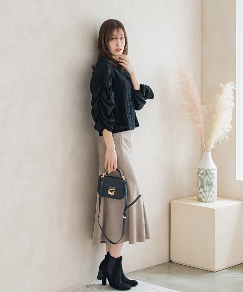 【セール】起毛カットレース七分袖カットソー≪手洗い可能≫（Tシャツ/カットソー）｜ketty（ケティ）