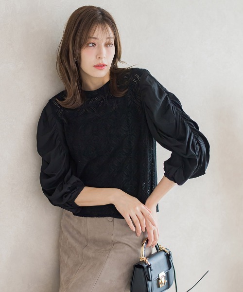 【セール】起毛カットレース七分袖カットソー≪手洗い可能≫（Tシャツ/カットソー）｜ketty（ケティ）