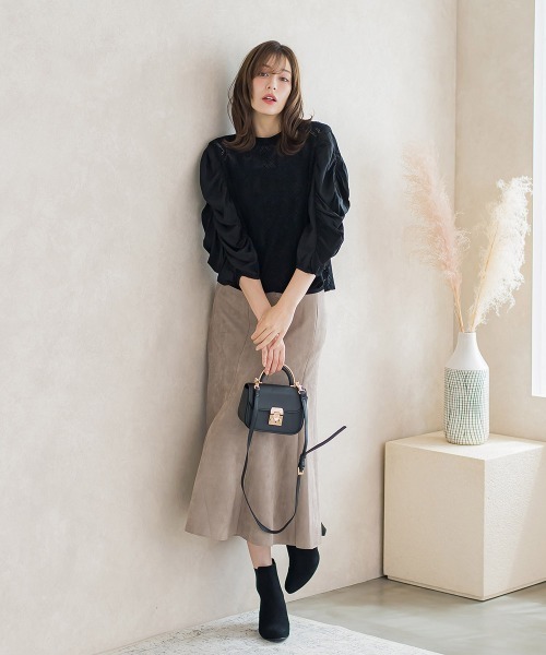 【セール】起毛カットレース七分袖カットソー≪手洗い可能≫（Tシャツ/カットソー）｜ketty（ケティ）