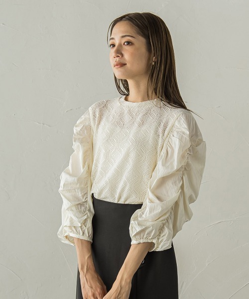 【セール】起毛カットレース七分袖カットソー≪手洗い可能≫（Tシャツ/カットソー）｜ketty（ケティ）