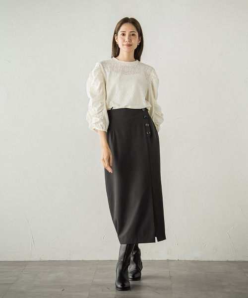 【セール】起毛カットレース七分袖カットソー≪手洗い可能≫（Tシャツ/カットソー）｜ketty（ケティ）