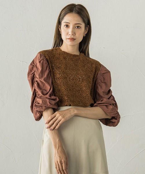 【セール】起毛カットレース七分袖カットソー≪手洗い可能≫（Tシャツ/カットソー）｜ketty（ケティ）