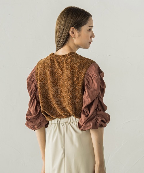 【セール】起毛カットレース七分袖カットソー≪手洗い可能≫（Tシャツ/カットソー）｜ketty（ケティ）