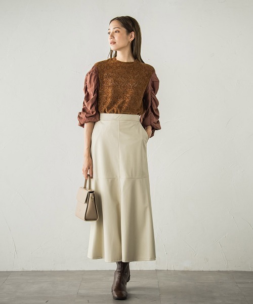 【セール】起毛カットレース七分袖カットソー≪手洗い可能≫（Tシャツ/カットソー）｜ketty（ケティ）