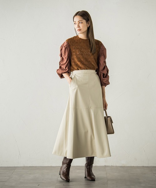 【セール】起毛カットレース七分袖カットソー≪手洗い可能≫（Tシャツ/カットソー）｜ketty（ケティ）