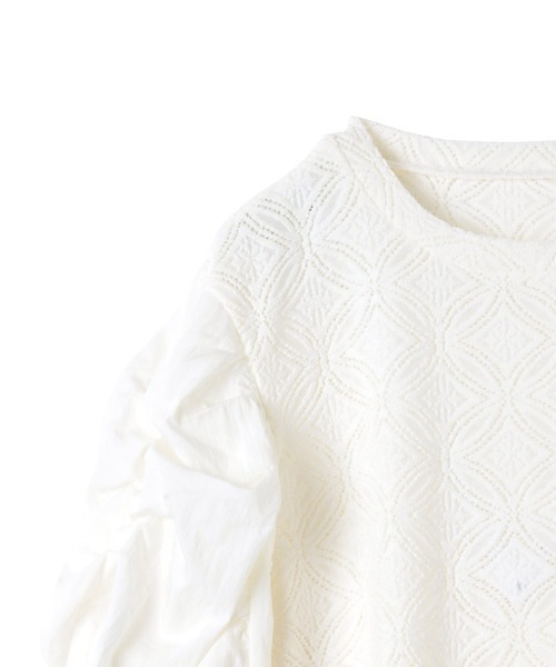 【セール】起毛カットレース七分袖カットソー≪手洗い可能≫（Tシャツ/カットソー）｜ketty（ケティ）