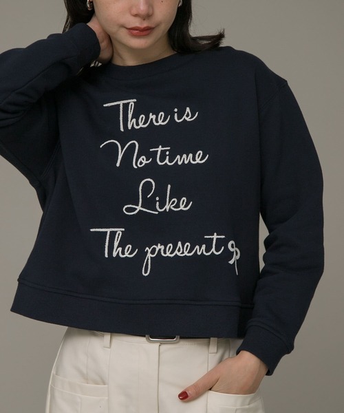 URBAN RESEARCH Sonny Label（アーバンリサーチサニーレーベル）の「裏起毛モール刺繍プルオーバー（スウェット・レディース・アイボリー/オートミール/ネイビー・FREE）」の3枚目の写真