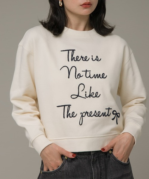 URBAN RESEARCH Sonny Label（アーバンリサーチサニーレーベル）の「裏起毛モール刺繍プルオーバー（スウェット・レディース・アイボリー/オートミール/ネイビー・FREE）」の2枚目の写真