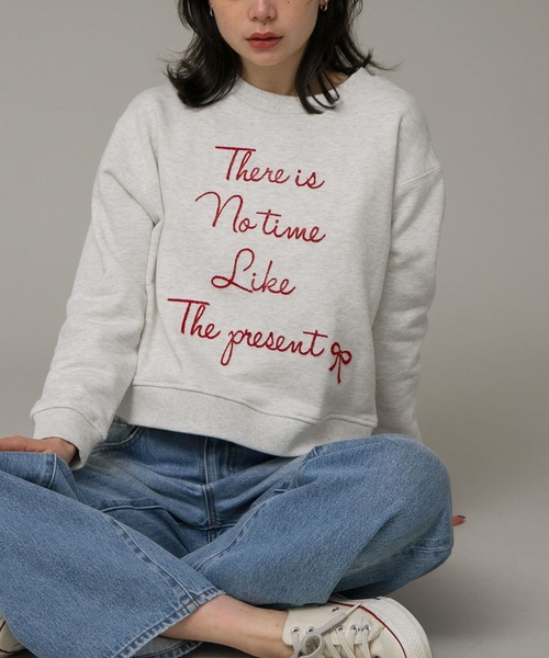 URBAN RESEARCH Sonny Label（アーバンリサーチサニーレーベル）の「裏起毛モール刺繍プルオーバー（スウェット・レディース・アイボリー/オートミール/ネイビー・FREE）」の11枚目の写真