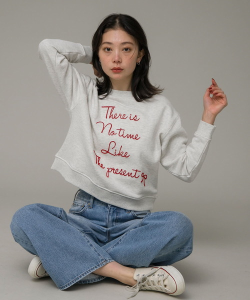URBAN RESEARCH Sonny Label（アーバンリサーチサニーレーベル）の「裏起毛モール刺繍プルオーバー（スウェット・レディース・アイボリー/オートミール/ネイビー・FREE）」の12枚目の写真