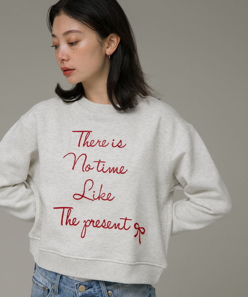 URBAN RESEARCH Sonny Label（アーバンリサーチサニーレーベル）の「裏起毛モール刺繍プルオーバー（スウェット・レディース・アイボリー/オートミール/ネイビー・FREE）」の13枚目の写真