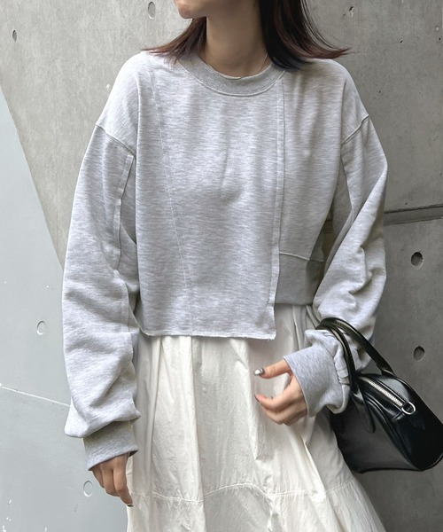 ABYS（アビス）の「【新色追加】リメイク風裏毛スウェットプルオーバー（スウェット・レディース・グレー/アイボリー/レッド/ブラック・FREE）」の17枚目の写真