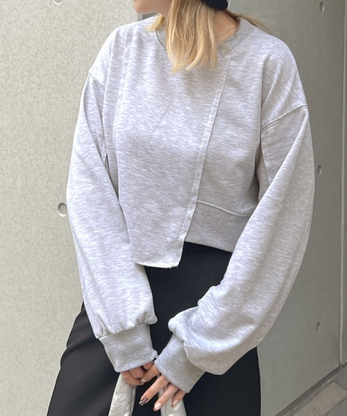 ABYS（アビス）の「【新色追加】リメイク風裏毛スウェットプルオーバー（スウェット・レディース・グレー/アイボリー/レッド/ブラック・FREE）」の21枚目の写真