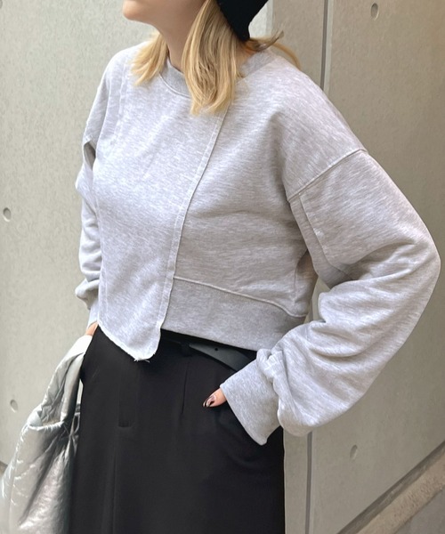 ABYS（アビス）の「【新色追加】リメイク風裏毛スウェットプルオーバー（スウェット・レディース・グレー/アイボリー/レッド/ブラック・FREE）」の22枚目の写真