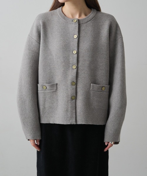 PUAL CE CIN（ピュアルセシン）の「ミラノリブニットカーディガン（カーディガン/ボレロ・レディース・ブラウン/ブラック/グレー系その他・FREE）」の8枚目の写真