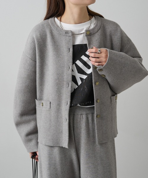 PUAL CE CIN（ピュアルセシン）の「ミラノリブニットカーディガン（カーディガン/ボレロ・レディース・ブラウン/ブラック/グレー系その他・FREE）」の18枚目の写真