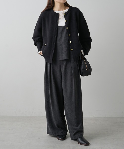 PUAL CE CIN（ピュアルセシン）の「ミラノリブニットカーディガン（カーディガン/ボレロ・レディース・ブラウン/ブラック/グレー系その他・FREE）」の7枚目の写真