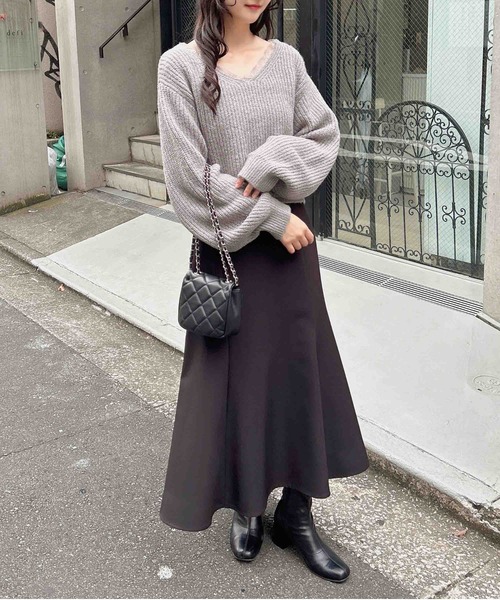 INGNI(イング)の「もちもちラメレース付ニット(ニット/セーター・レディース・グレー/アイボリー/ライトピンク・M)」の18枚目の写真