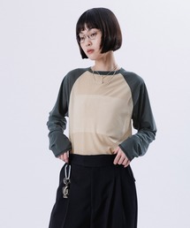 SHEER RINGER RAGLAN LONG SLEEVE
