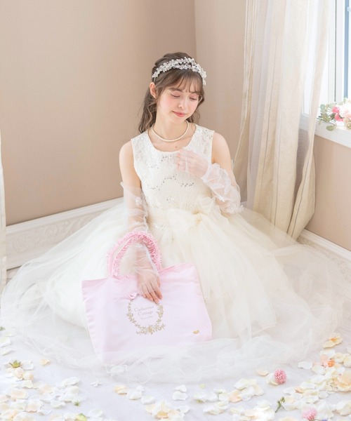 Catherine Cottage（キャサリンコテージ）の「お花リボンのレッスンバッグ（トートバッグ・キッズ・ピンク/ネイビー/ブルー/ブラック/ライラック・FREE）」の12枚目の写真