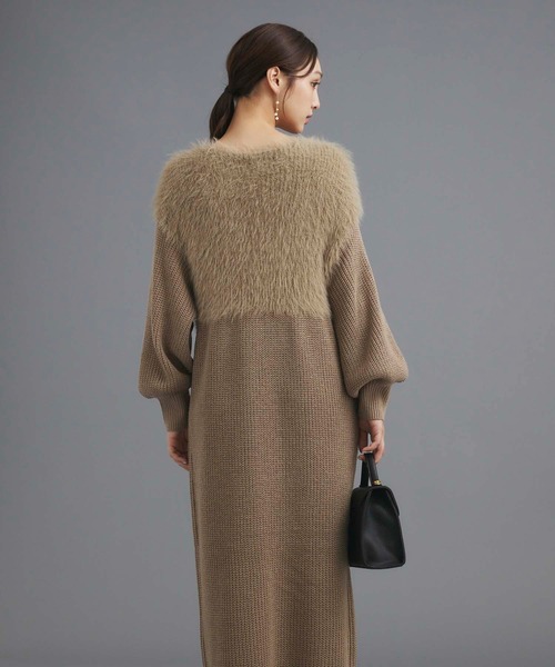 fifth（フィフス）の「【ウォッシャブル】シャギー切り替えニットワンピース（ワンピース・レディース・モカ/グレー/チャコールグレー・M）」の13枚目の写真