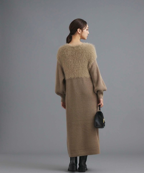 fifth（フィフス）の「【ウォッシャブル】シャギー切り替えニットワンピース（ワンピース・レディース・モカ/グレー/チャコールグレー・M）」の15枚目の写真