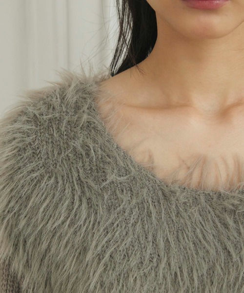 fifth（フィフス）の「【ウォッシャブル】シャギー切り替えニットワンピース（ワンピース・レディース・モカ/グレー/チャコールグレー・M）」の20枚目の写真