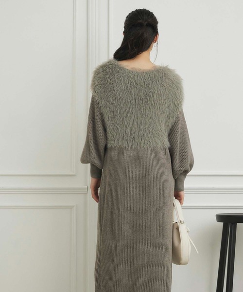fifth（フィフス）の「【ウォッシャブル】シャギー切り替えニットワンピース（ワンピース・レディース・モカ/グレー/チャコールグレー・M）」の19枚目の写真