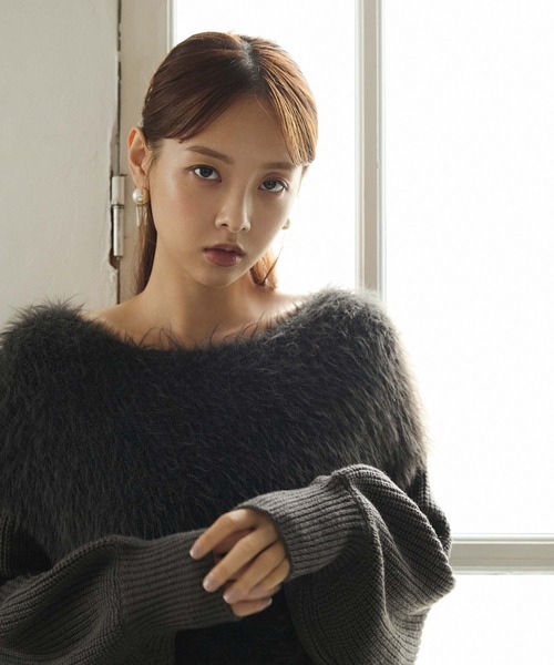 fifth（フィフス）の「【ウォッシャブル】シャギー切り替えニットワンピース（ワンピース・レディース・モカ/グレー/チャコールグレー・M）」の6枚目の写真