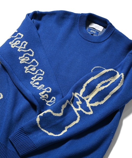 LFYT（エルエフワイティー）の「LFYT ラファイエット【Lafayette】× ソーラス ビーイング【SauRas Being】- セーター【GRAPHIC SWEATER LA240402】（ニット/セーター・メンズ・ブラック/ブルー・X-LARGE/LARGE/XX-LARGE/MEDIUM）」の11枚目の写真