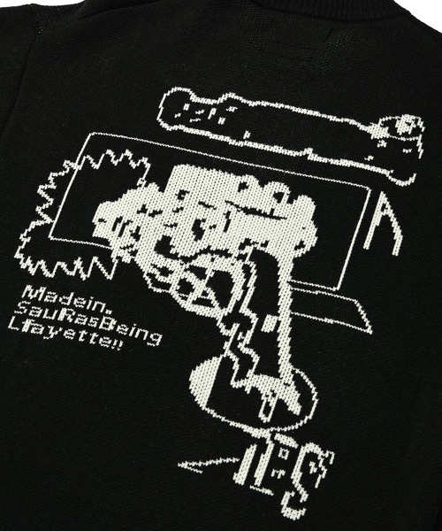 LFYT（エルエフワイティー）の「LFYT ラファイエット【Lafayette】× ソーラス ビーイング【SauRas Being】- セーター【GRAPHIC SWEATER LA240402】（ニット/セーター・メンズ・ブラック/ブルー・X-LARGE/LARGE/XX-LARGE/MEDIUM）」の4枚目の写真