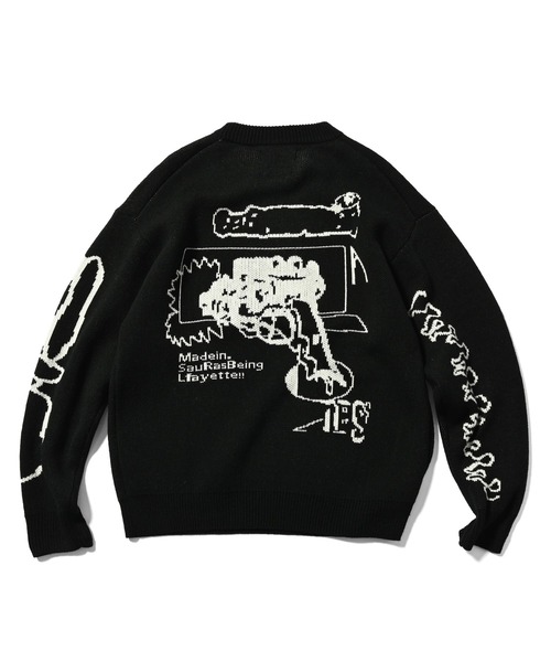 LFYT（エルエフワイティー）の「LFYT ラファイエット【Lafayette】× ソーラス ビーイング【SauRas Being】- セーター【GRAPHIC SWEATER LA240402】（ニット/セーター・メンズ・ブラック/ブルー・X-LARGE/LARGE/XX-LARGE/MEDIUM）」の16枚目の写真