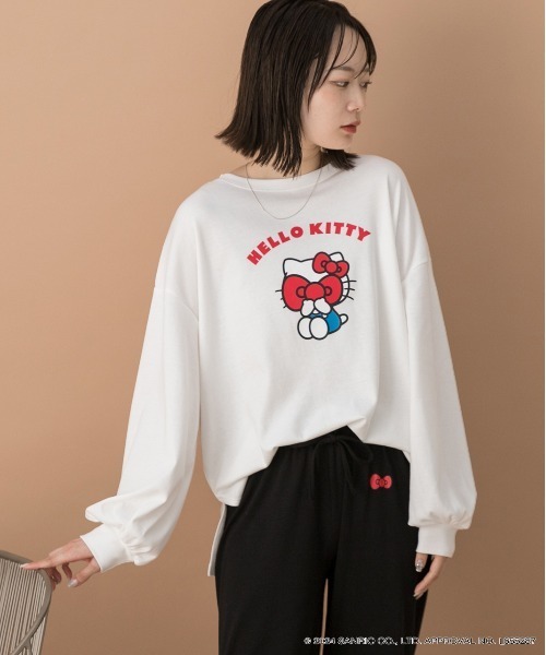 sanrio(サンリオ)の「【HELLO KITTY】スムースルームウエア(ルームウェア/パジャマ・レディース・オフホワイト/チャコール・FREE)」の6枚目の写真