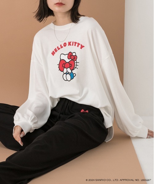 sanrio(サンリオ)の「【HELLO KITTY】スムースルームウエア(ルームウェア/パジャマ・レディース・オフホワイト/チャコール・FREE)」の13枚目の写真