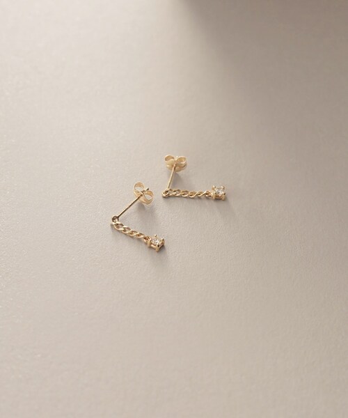 Shaesby スタッドピアス K14 スライスダイヤモンド Shaesby/シェスビー Straight thread thru XL(K14YG) | ピアス
