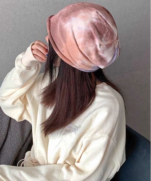 lilful(リルフル)の「Y2K マーブルビーニー ニットCAP(ニットキャップ/ビーニー・レディース・ブラウン/ブラック/グレー・F)」の4枚目の写真