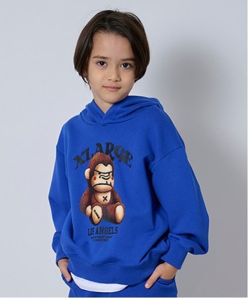 XLARGE KIDS(エクストララージキッズ)の「ぬいぐるみファニーゴリラパーカー(パーカー・キッズ・ブラック/ブルー・140cm/80cm/90cm/110cm/100cm/120cm/130cm)」の13枚目の写真