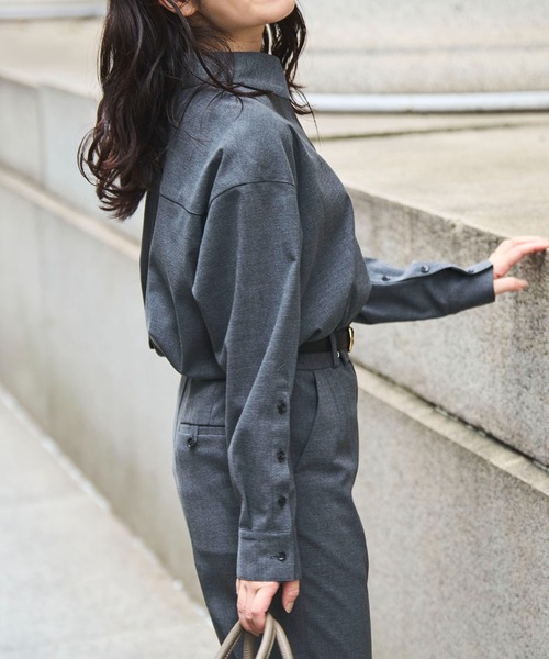 Sirin(シリン)の「≪セットアップ可≫ スリットスリーブブラウス(シャツ/ブラウス・レディース・モスグリーン/チャコールグレー/ベージュ・FREE)」の12枚目の写真