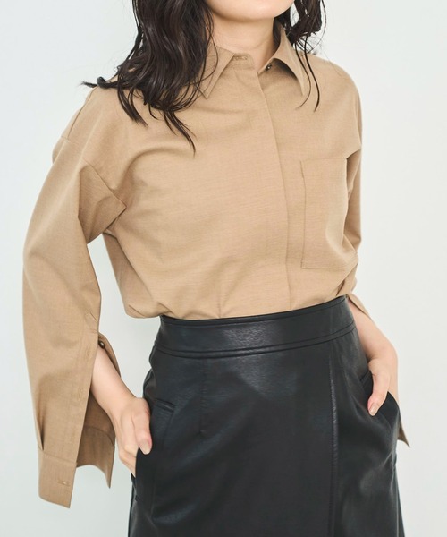 Sirin(シリン)の「≪セットアップ可≫ スリットスリーブブラウス(シャツ/ブラウス・レディース・モスグリーン/チャコールグレー/ベージュ・FREE)」の19枚目の写真