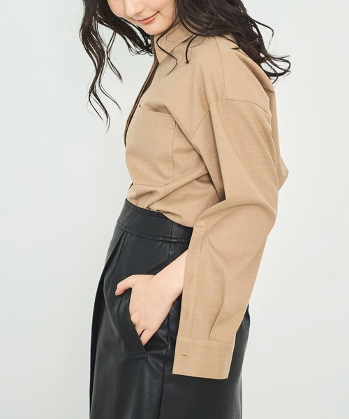 Sirin(シリン)の「≪セットアップ可≫ スリットスリーブブラウス(シャツ/ブラウス・レディース・モスグリーン/チャコールグレー/ベージュ・FREE)」の21枚目の写真