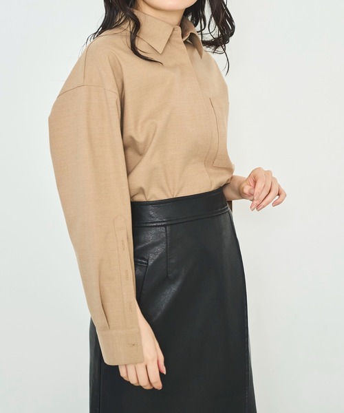 Sirin(シリン)の「≪セットアップ可≫ スリットスリーブブラウス(シャツ/ブラウス・レディース・モスグリーン/チャコールグレー/ベージュ・FREE)」の22枚目の写真