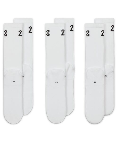 JORDAN BRAND（ジョーダンブランド）の「ジョーダン エッセンシャル クルー ソックス (3足) / Jordan Essentials Crew Socks (3 Pairs) DA5718-100 White（ソックス/靴下・メンズ・ホワイト・25-27）」の2枚目の写真