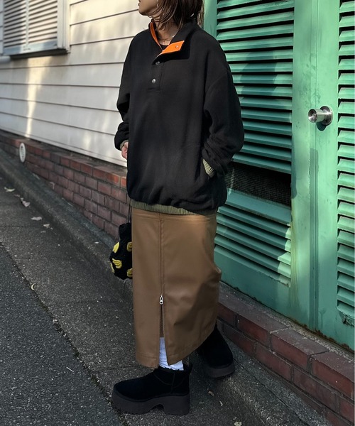 配色フリースボア アノラックプルオーバー（スウェット）｜mi via loca