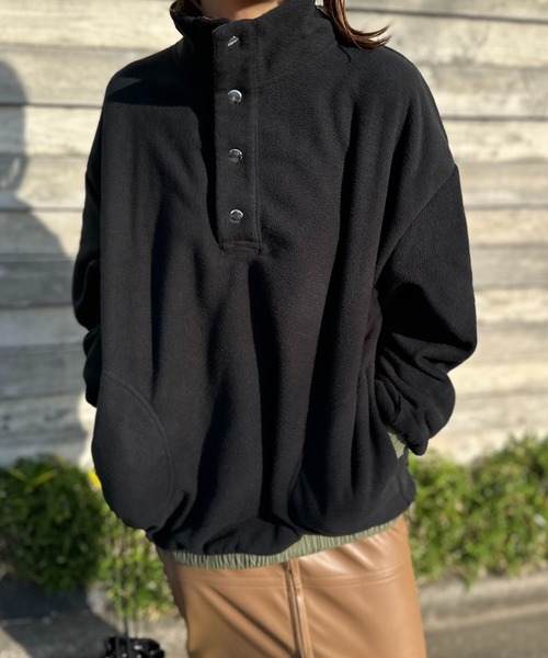 配色フリースボア アノラックプルオーバー（スウェット）｜mi via loca