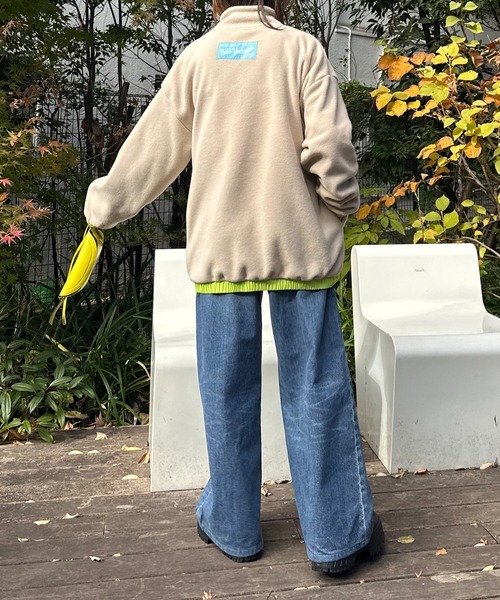 mi via loca(ミヴィアロカ)の「配色フリースボア アノラックプルオーバー(スウェット・レディース・チャコールグレー/ブルーグリーン/ベージュ/ブラック/ベージュ系その他・FREE)」の20枚目の写真